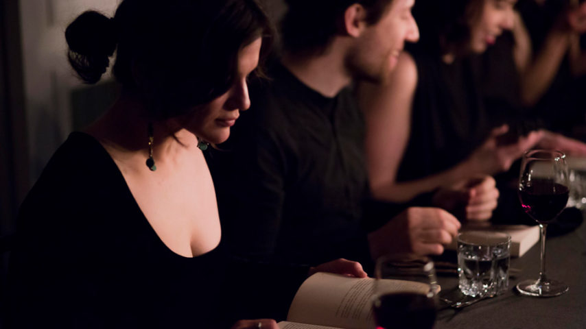 <p><i>Dîner Noire</i>, Tristan Bera, Dominique Gonzalez-Foerster with the exclusive participation of Catherine Robbe-Grillet and Beverly Charpentier, 2014, Protocinema, Istanbul</p>