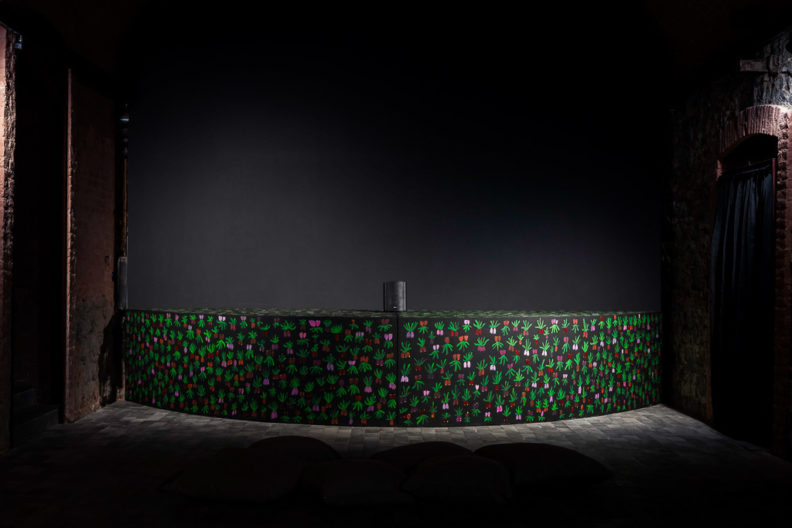 <p>Serra Tansel, <em>Khaki</em>, 2017 Sound Installation On A Painted Stage</p>
