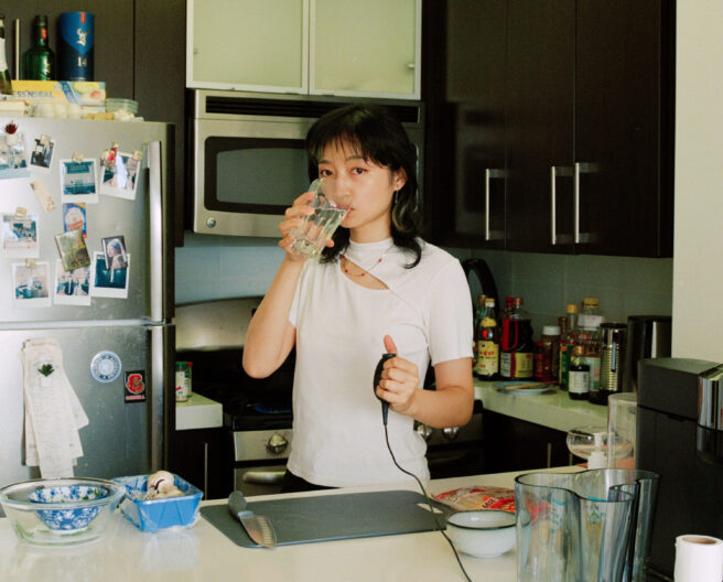<p>Sidian Liu, <em>The Conch Girl Project at ZY&WX’s Kitchen (self-portrait)</em>, 2022</p>